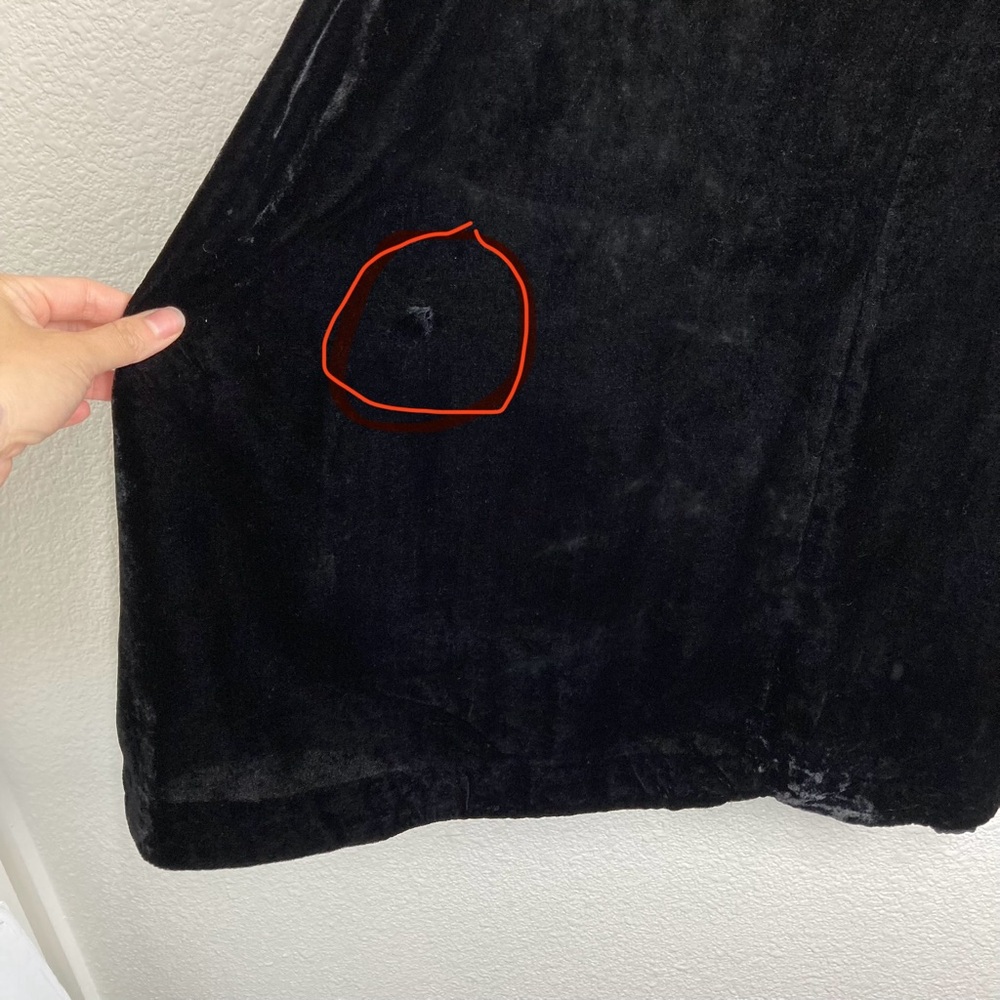 & Other Stories Crushed Velvet Black Swing Dress Short Sleeves Size 8 A- Line - Picture 8 of 16